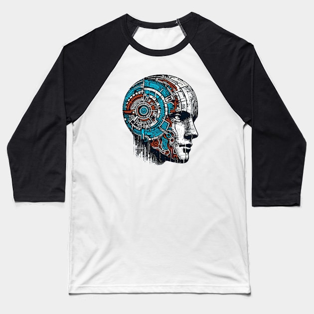 Artificial Intelligence Baseball T-Shirt by Vehicles-Art